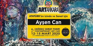 Ressam Ayşen Can ArtAnkara Çağdaş Sanat Fuarında